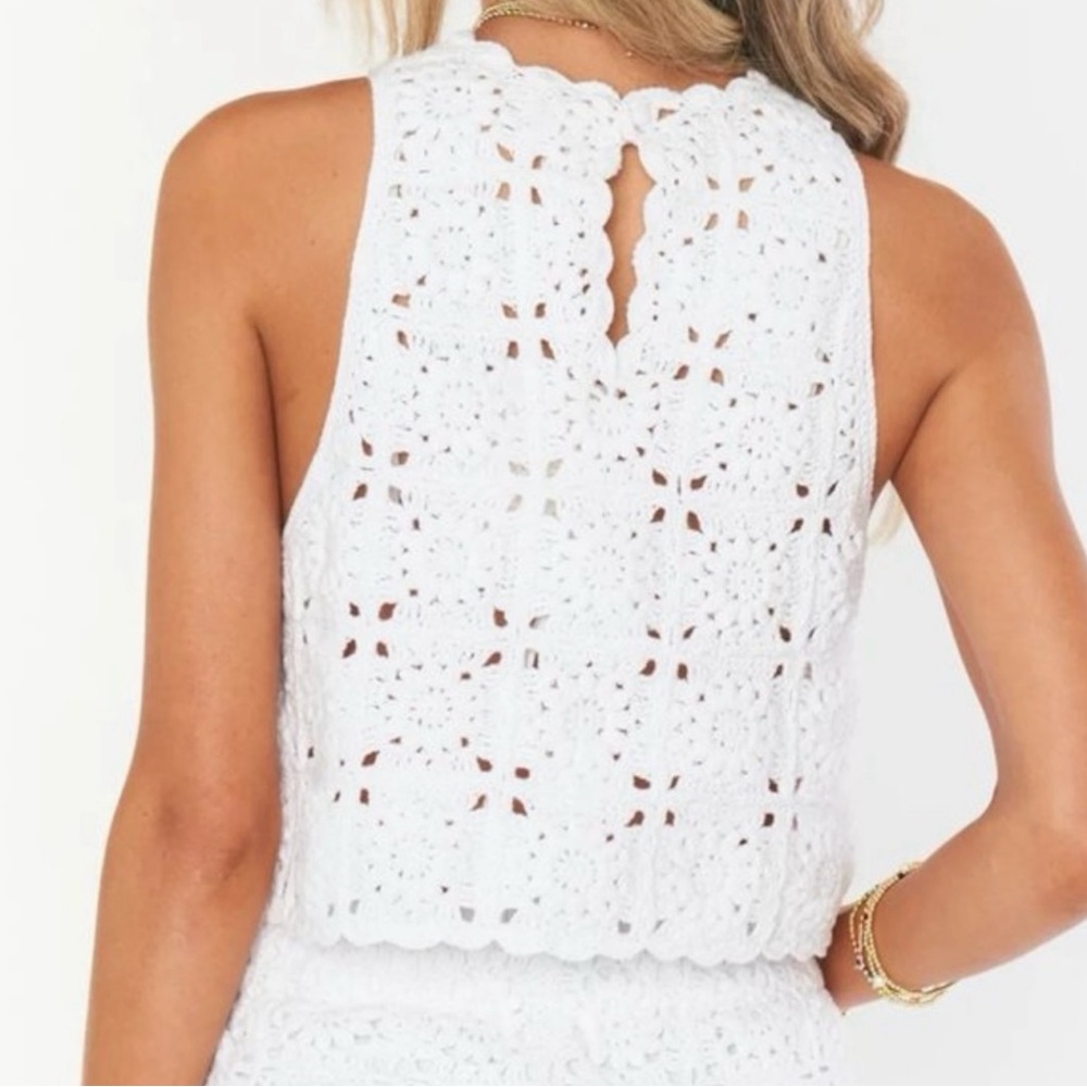 Show Me Your Mumu Lucy Top and Skirt Set White Daisy Crochet Size Medium - Picture 3 of 8